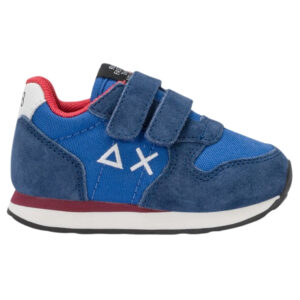 Sneaker Sun68 First Step Boy's Tom Solid in nylon e suede con logo royal