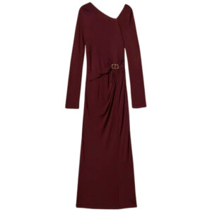 Abito Twinset con drappeggio e oval T