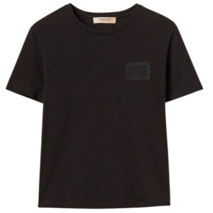 T-Shirt Twinset con rigamo e logo