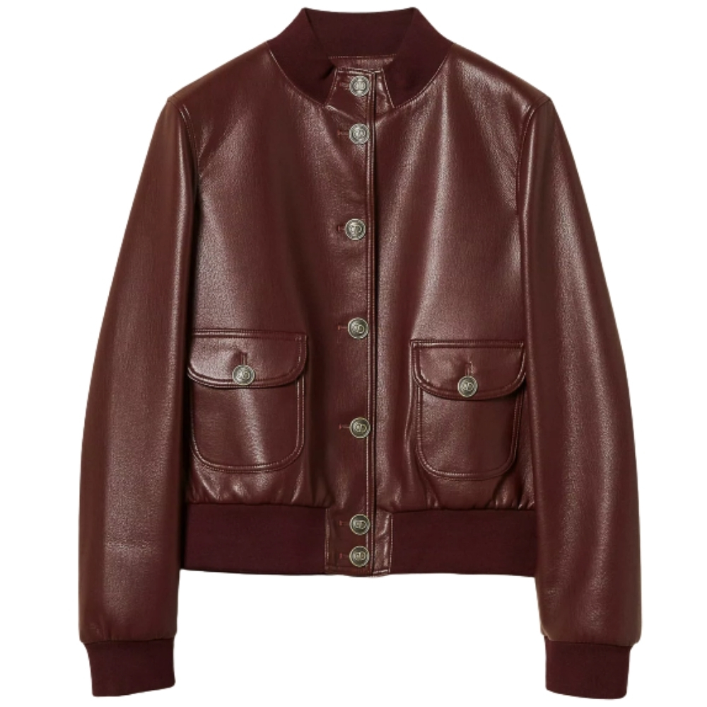 Giacca Twinset effetto pelle con bottoni