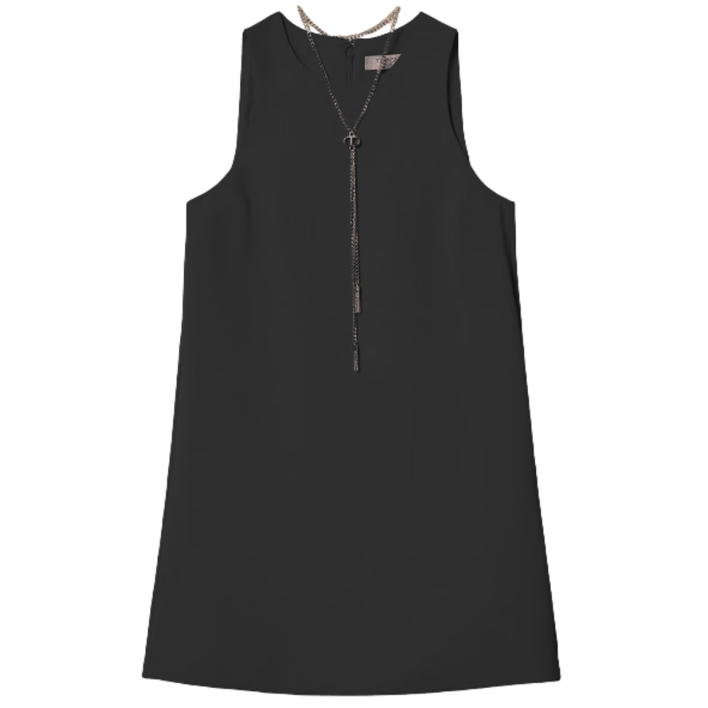 Abito Twinset in crêpe cady con catena Oval T