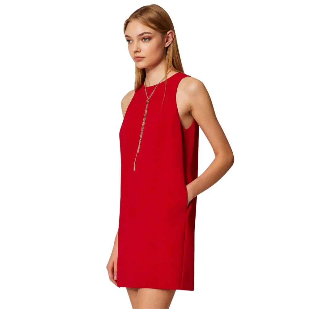 Abito Twinset in crêpe cady con catena Oval T