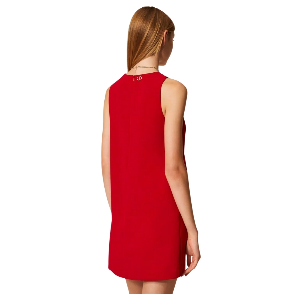 Abito Twinset in crêpe cady con catena Oval T