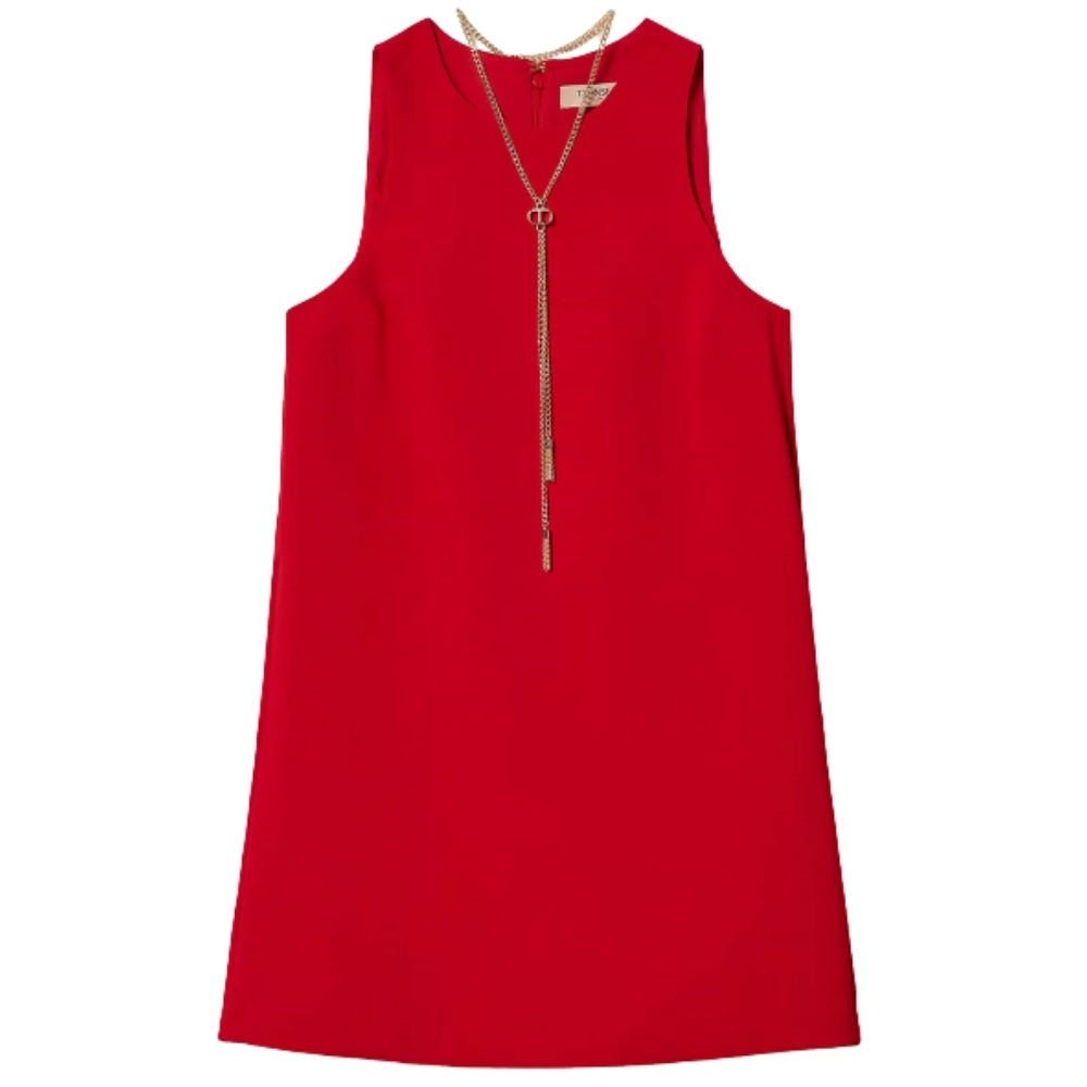 Abito Twinset in crêpe cady con catena Oval T