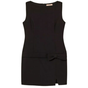 Abito Twinset corto in crêpe cady con fiocco