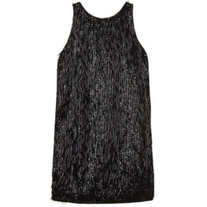 Abito Twinset corto con frange di paillettes