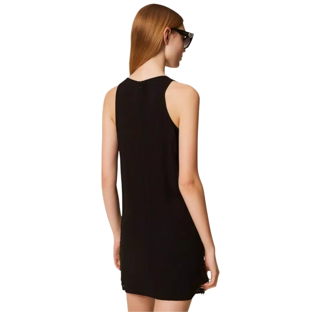 Abito Twinset corto con frange di paillettes