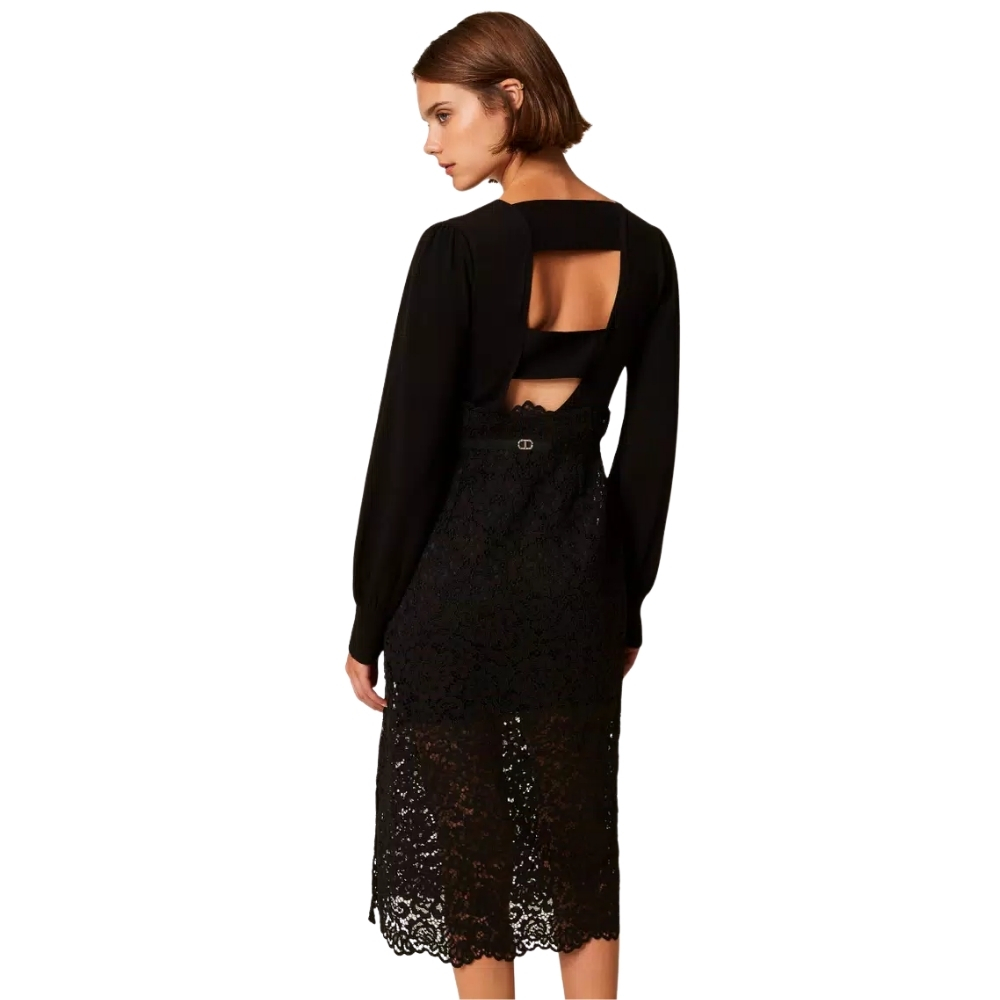 Abito Twinset in maglia e pizzo