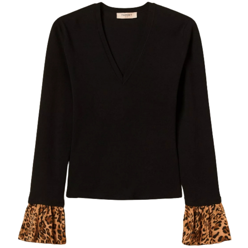 Maglia Twinset con inserti animalier