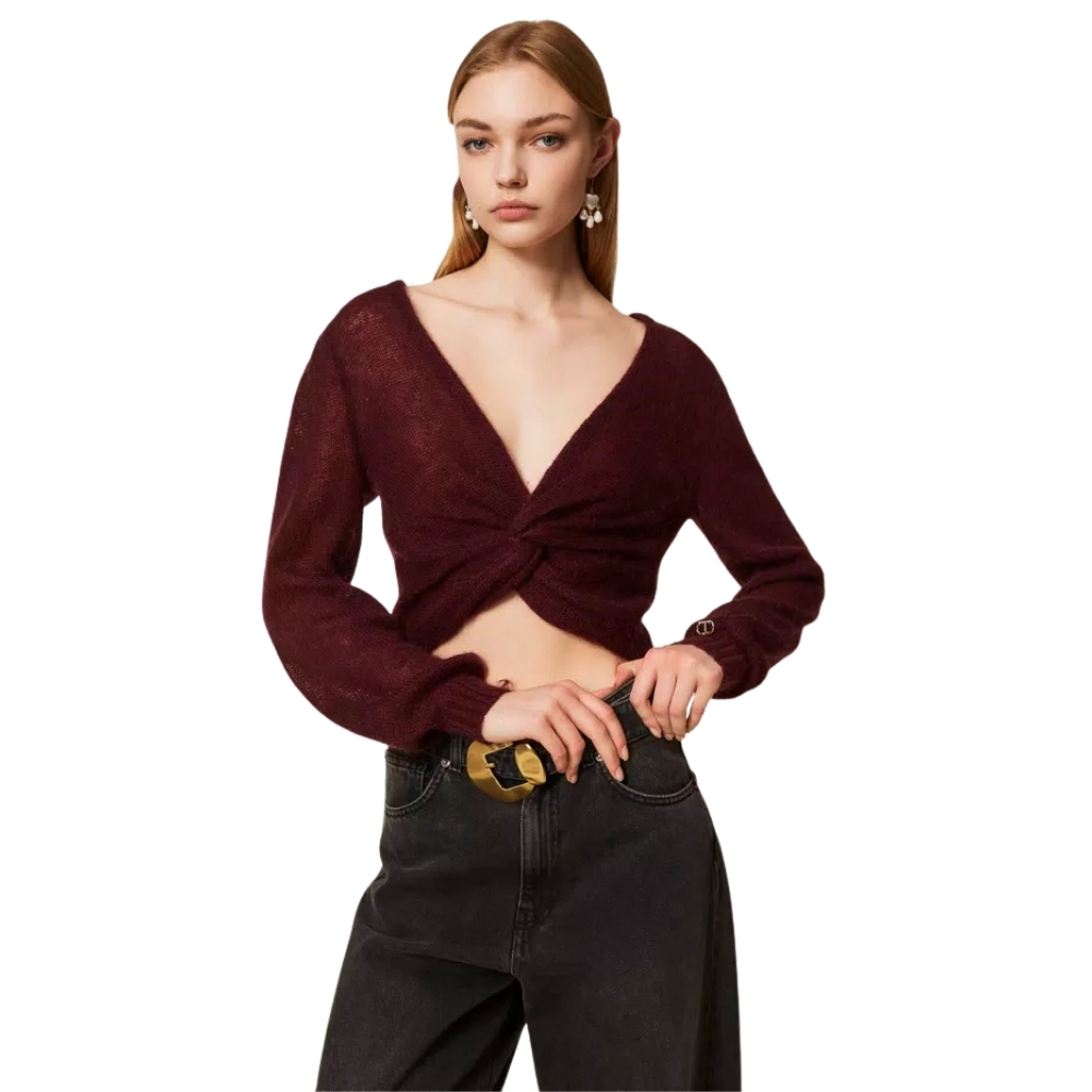 Coprispalle Twinset in maglia misto mohair