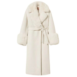 Cappotto Lungo Twinset in panno con faux fur