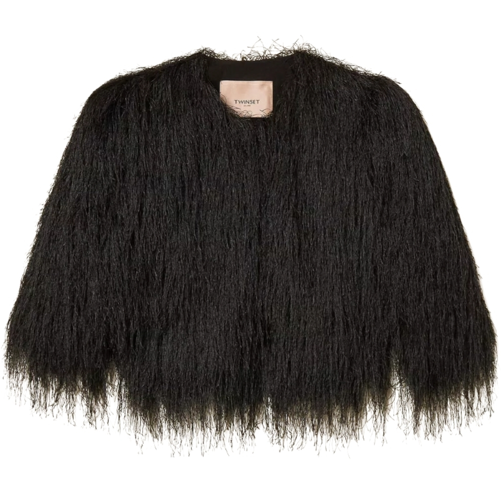 Giacca Twinset cropped con frange