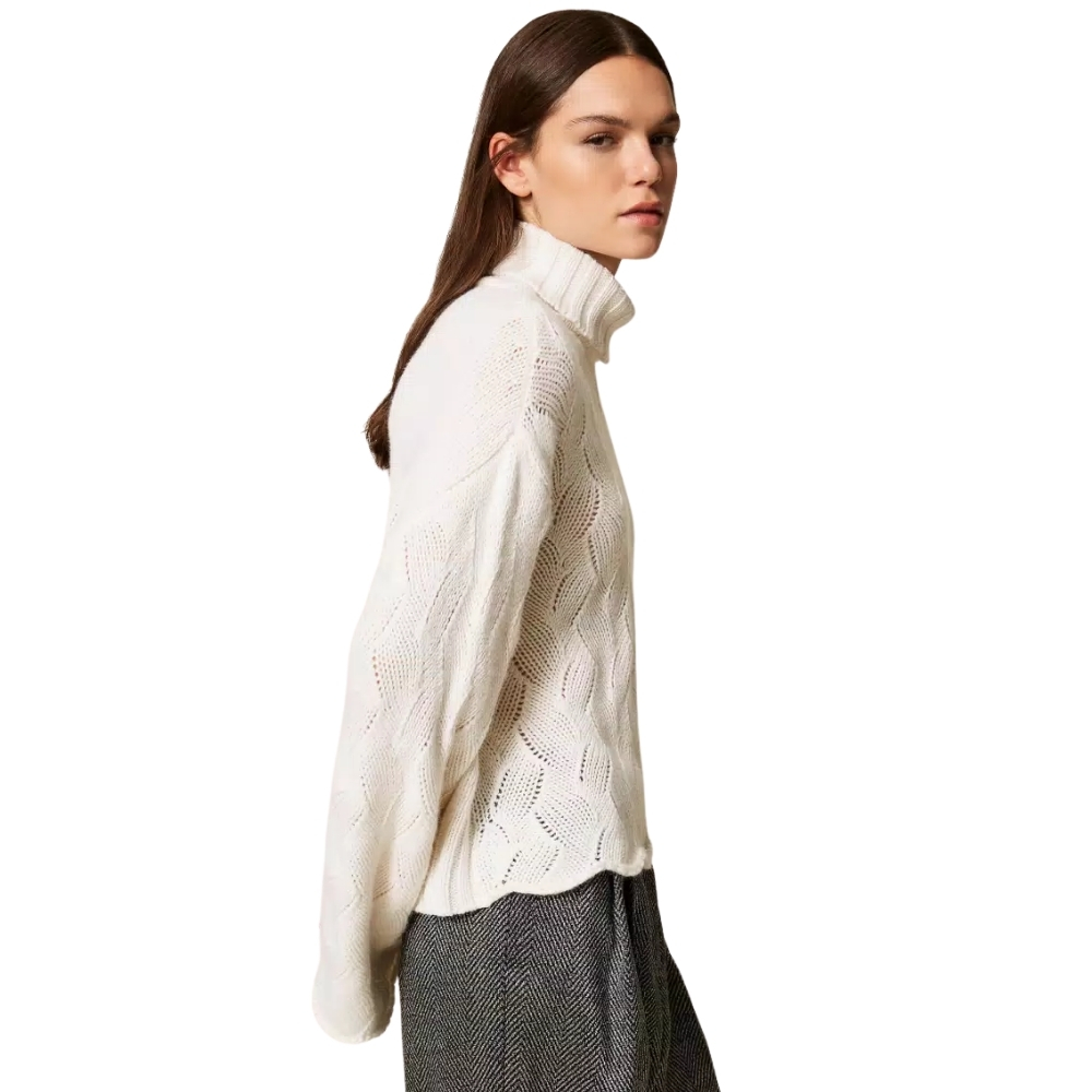 Maglia Dolcevita Twinset in misto lana con smerli