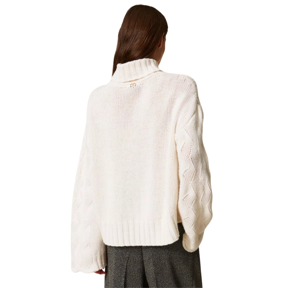 Maglia Dolcevita Twinset in misto lana con smerli