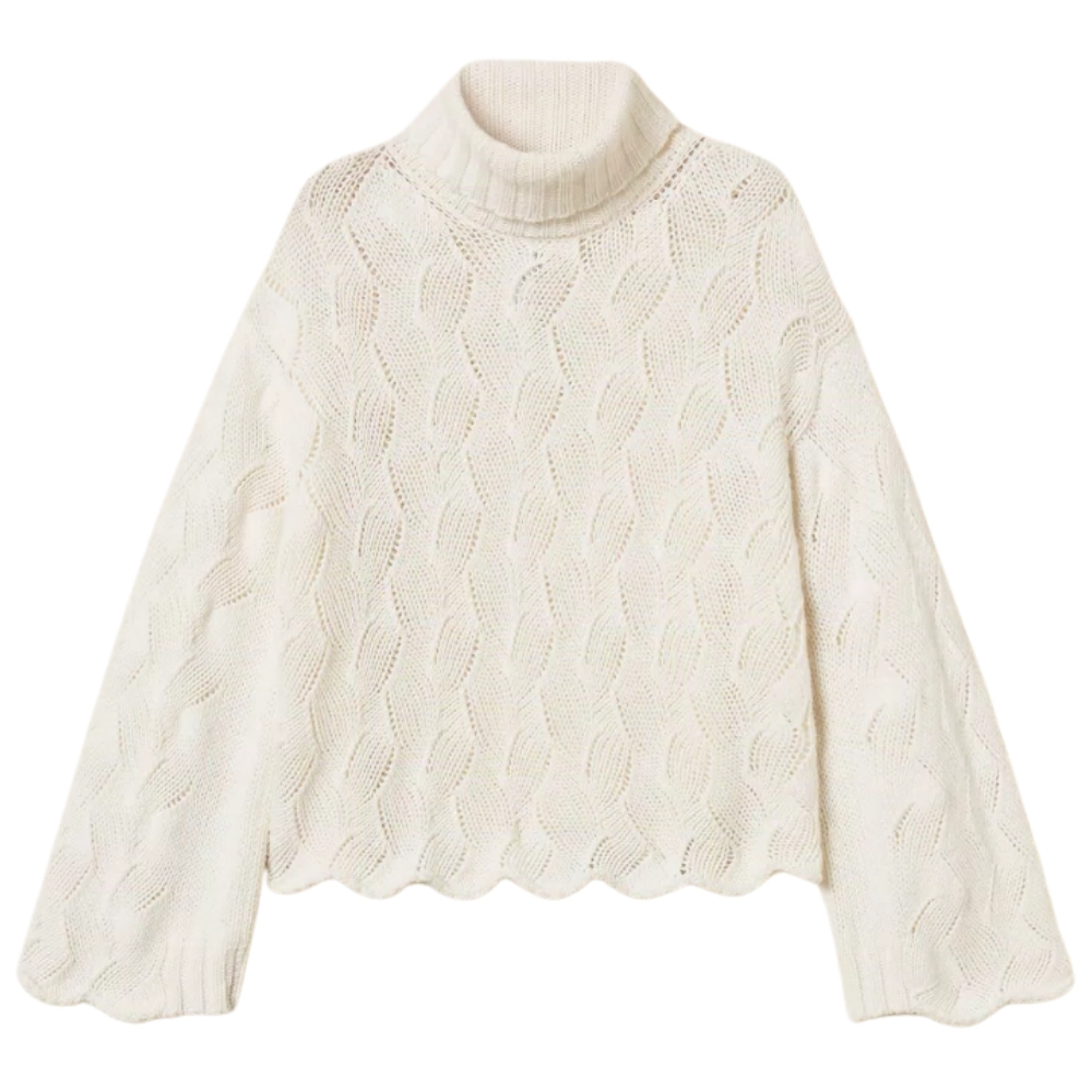 Maglia Dolcevita Twinset in misto lana con smerli