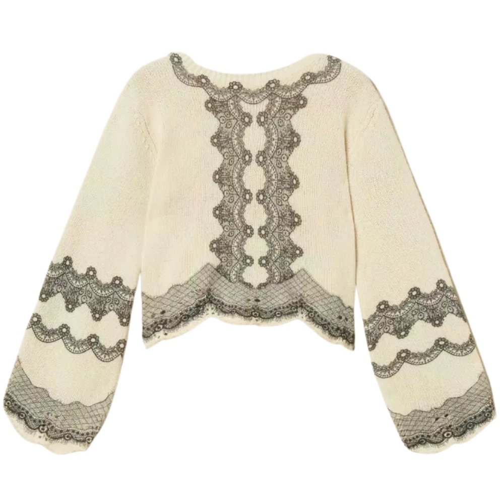 Maglia Twinset in misto lana con stampa piazzata