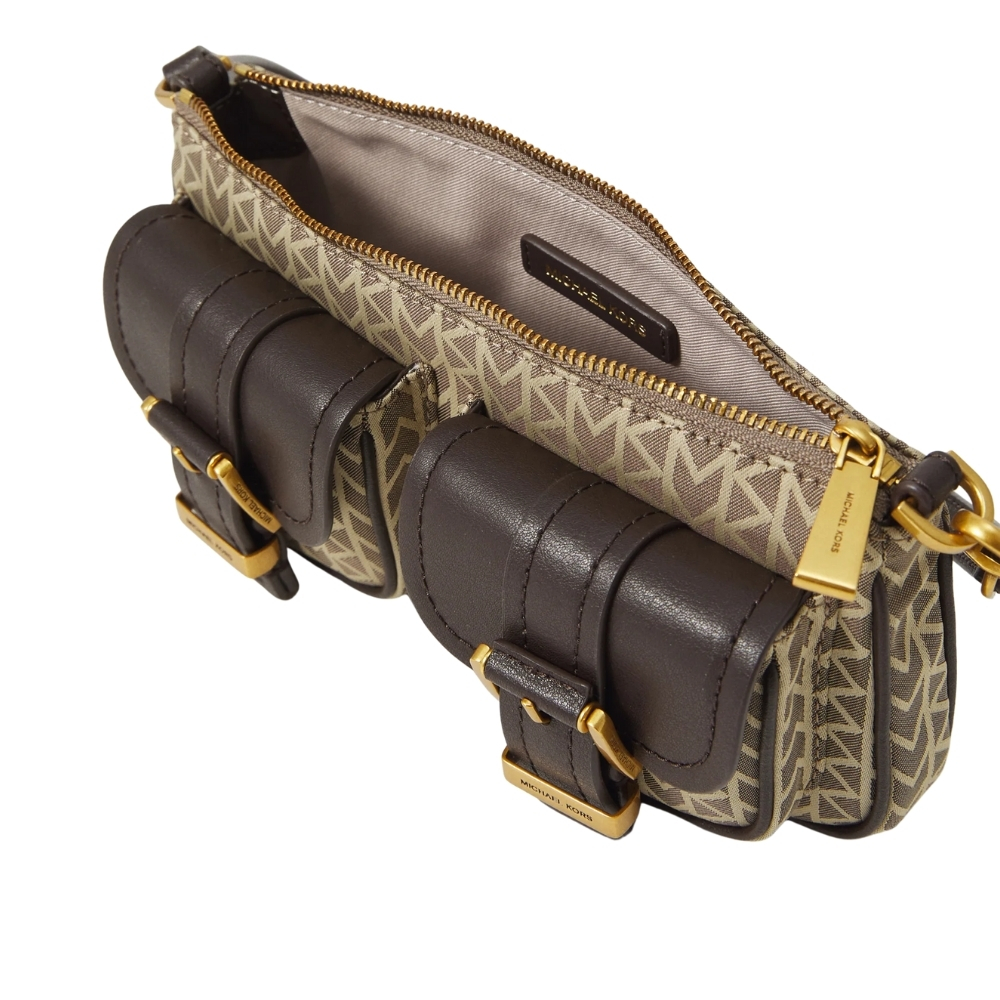 Pochette Michael Kors con logo jacquard