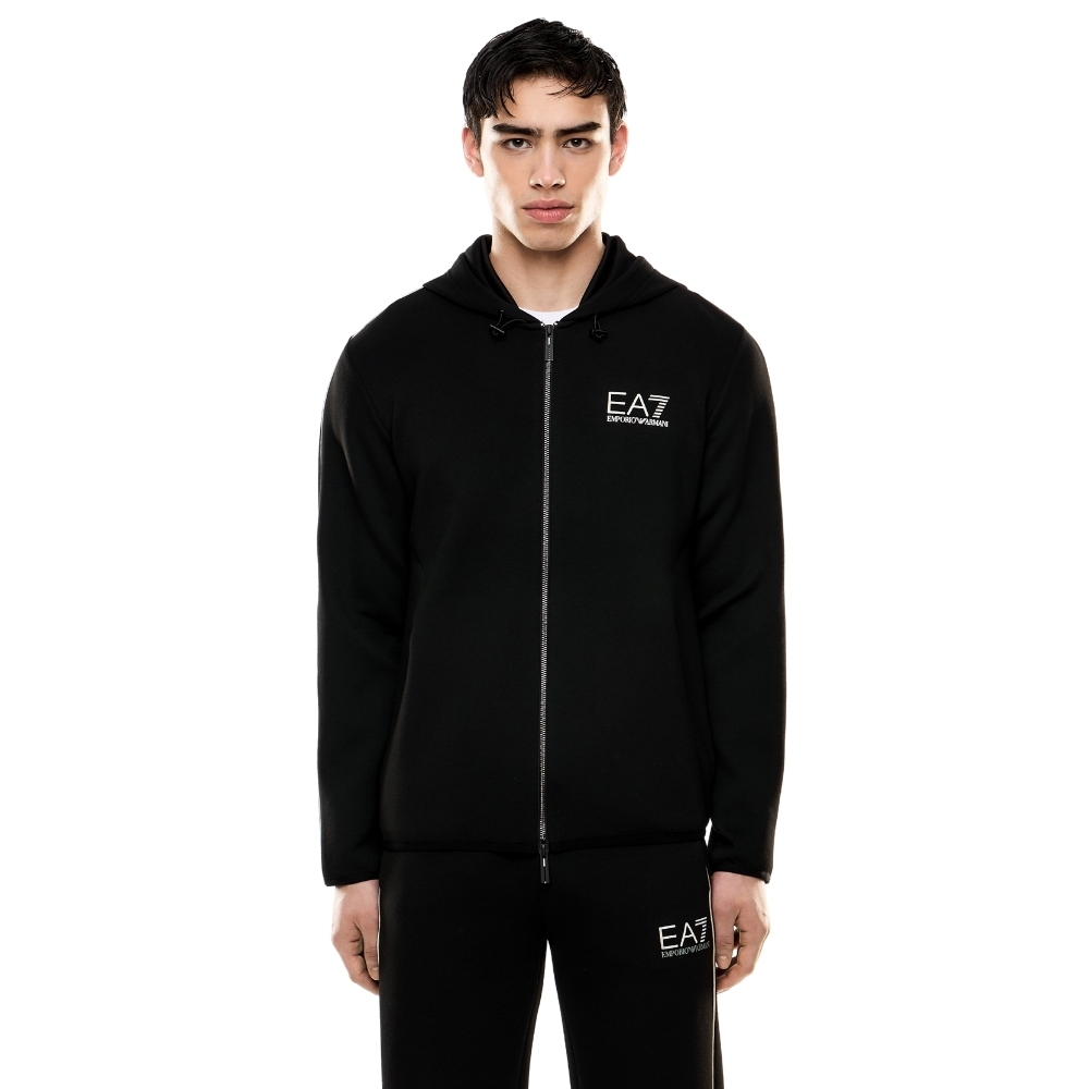 Felpa EA7 in misto viscosa con cappuccio