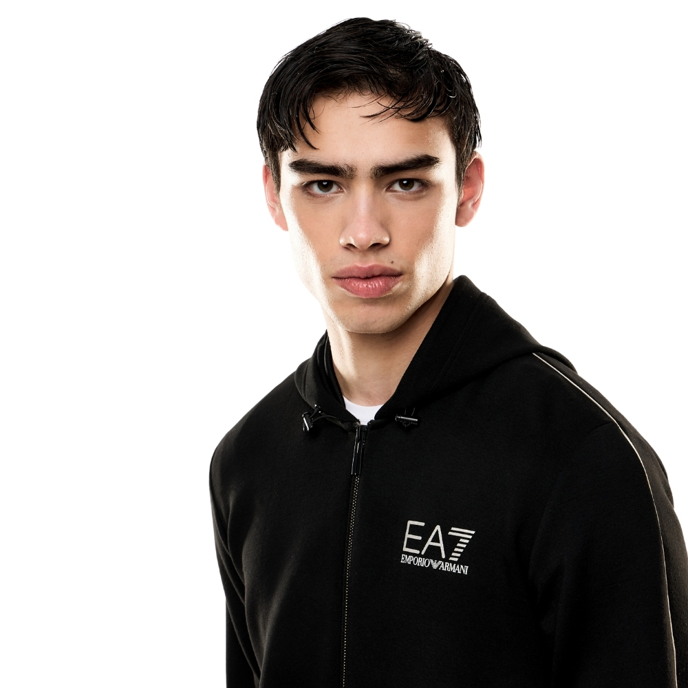 Felpa EA7 in misto viscosa con cappuccio