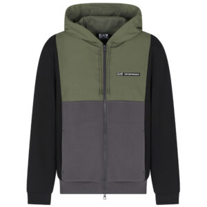 Felpa EA7 con cappuccio in nylon e misto viscosa