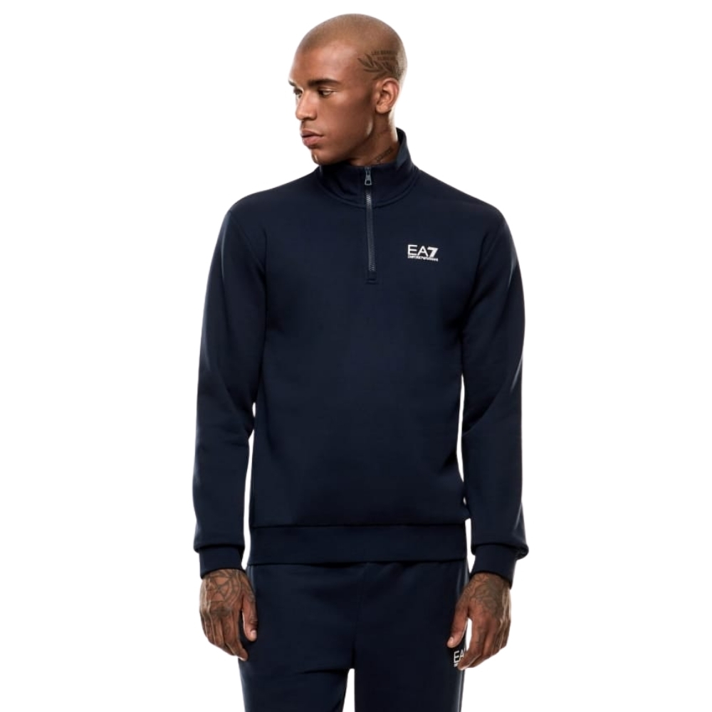 Felpa in misto cotone con zip