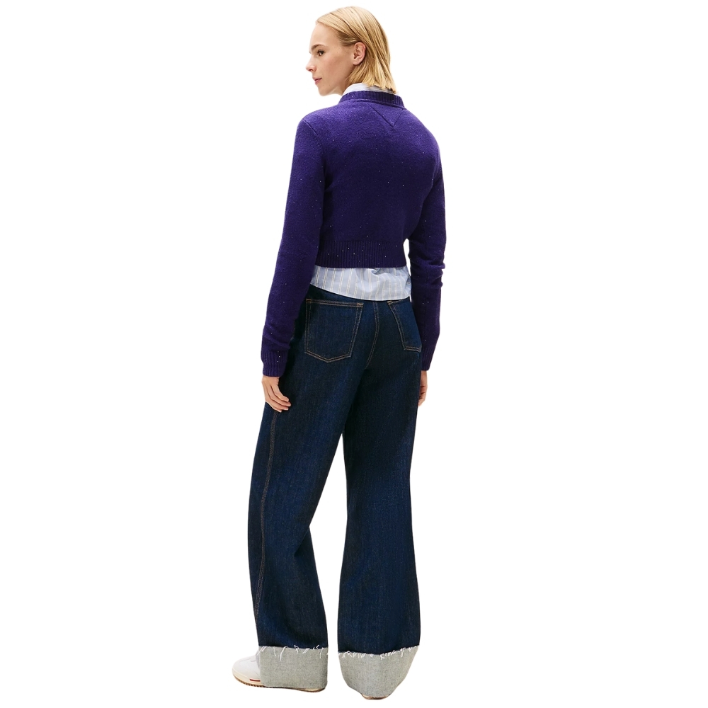 Pullover Tommy Jeans con paillettes e logo