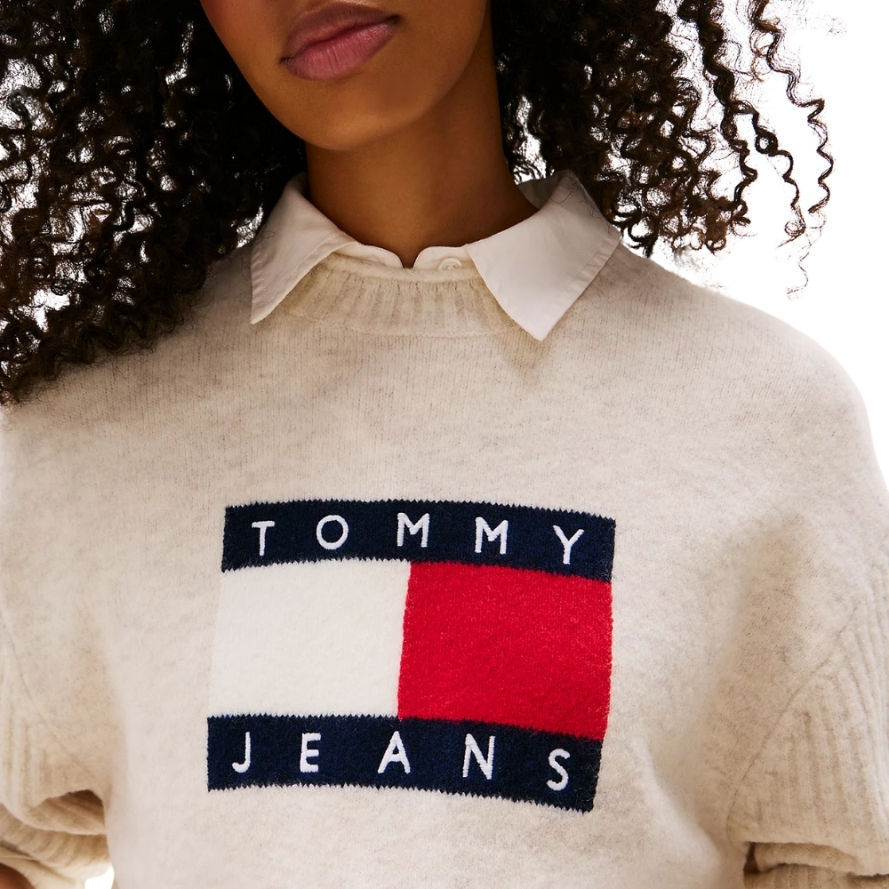 Pullover Tommy Jeans melange con logo