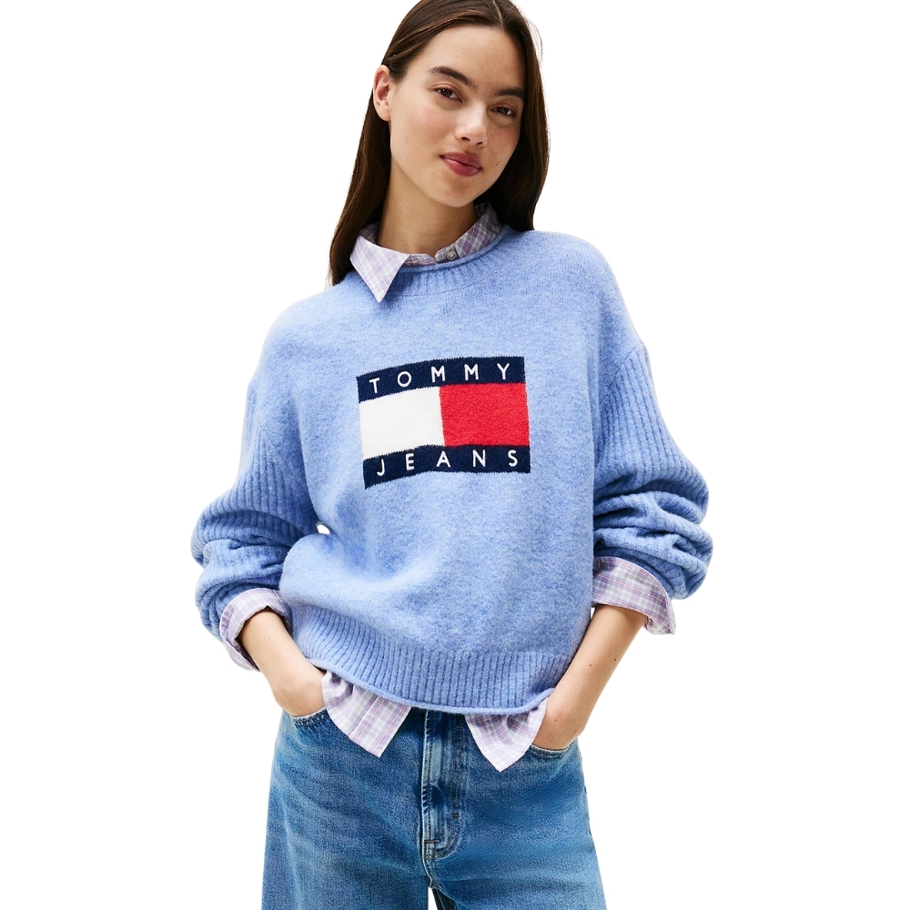 Pullover Tommy Jeans melange con logo