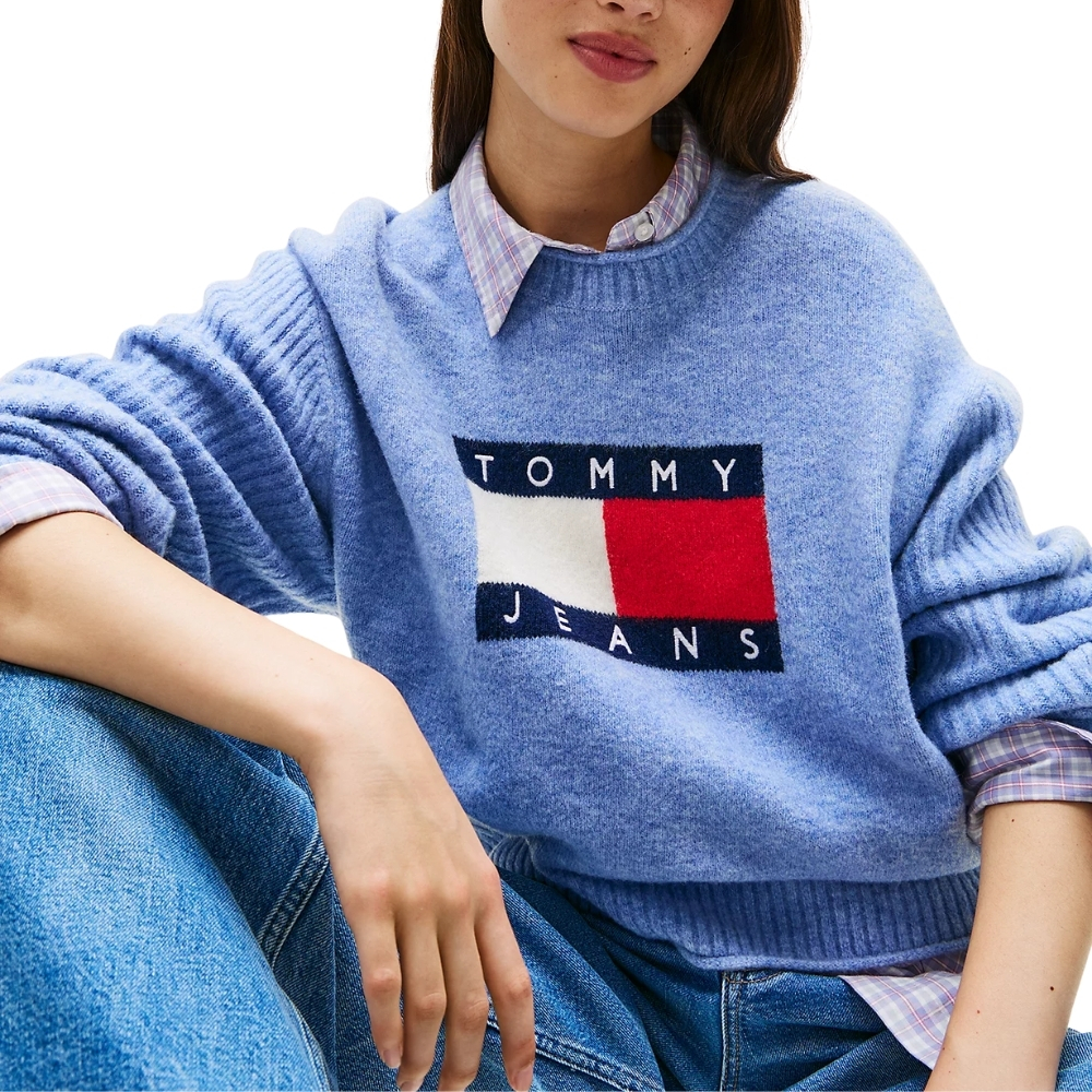 Pullover Tommy Jeans melange con logo