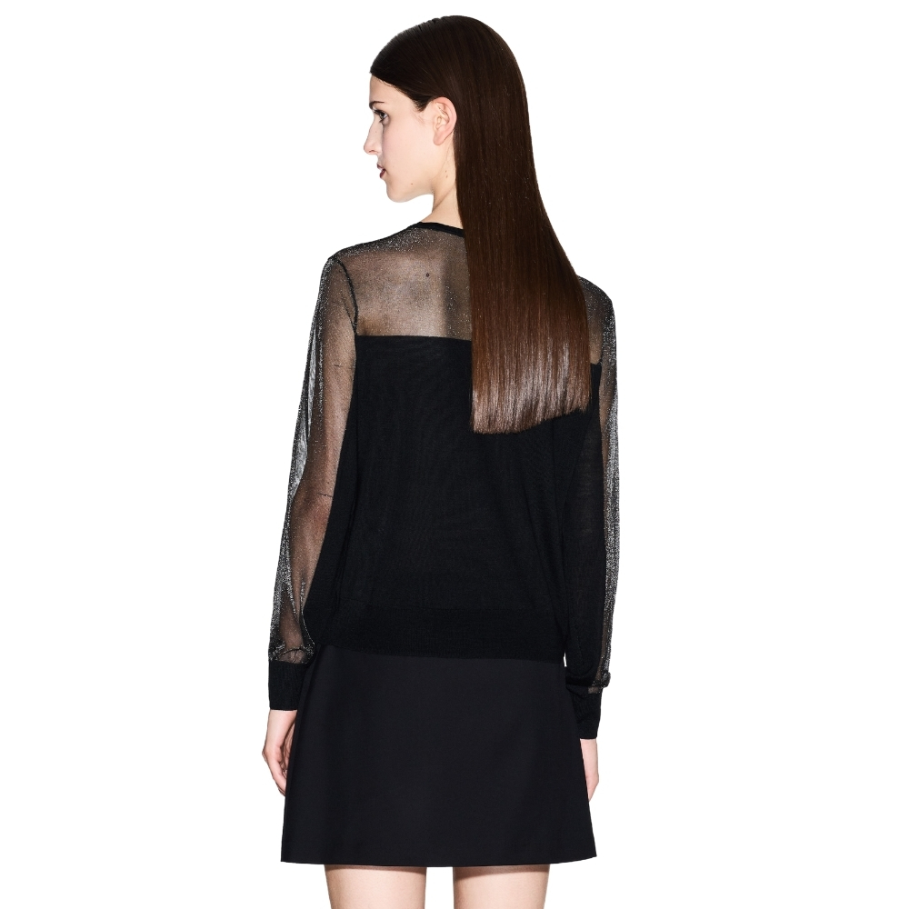 Pullover Armani Exchange con dettagli in tulle trasparente