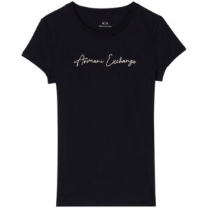 T-Shirt Armani Exchange con logo glitterato