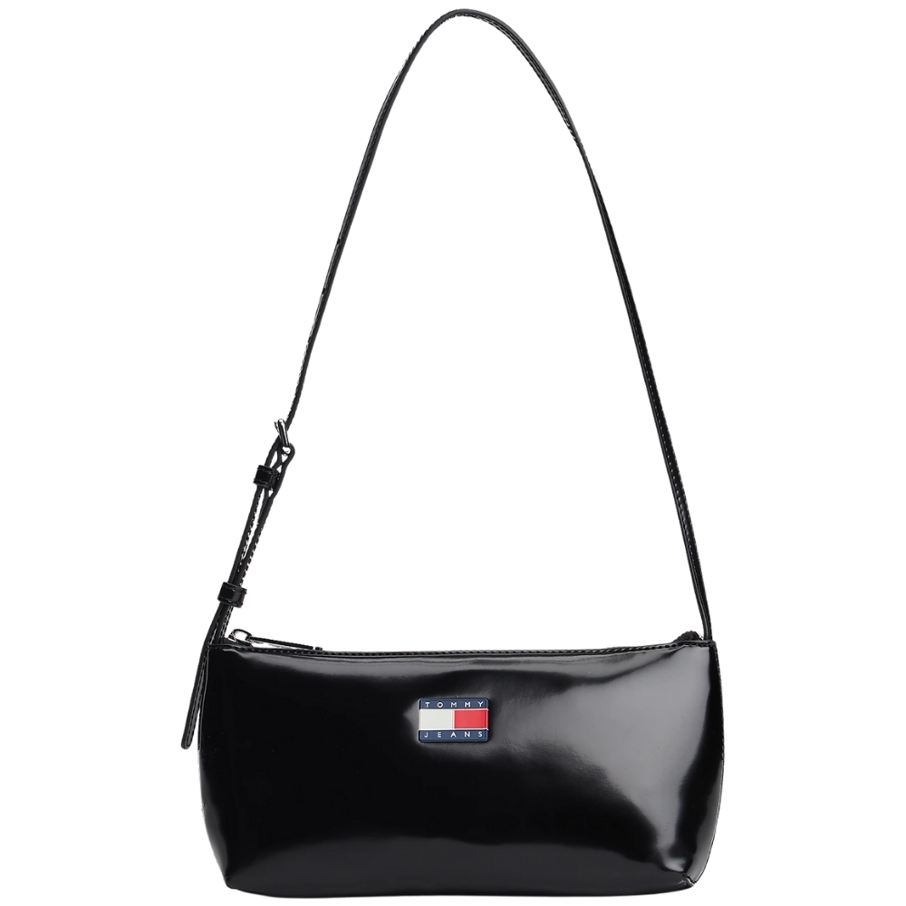 Borsa Tommy Jeans a spalla essential lucida con logo