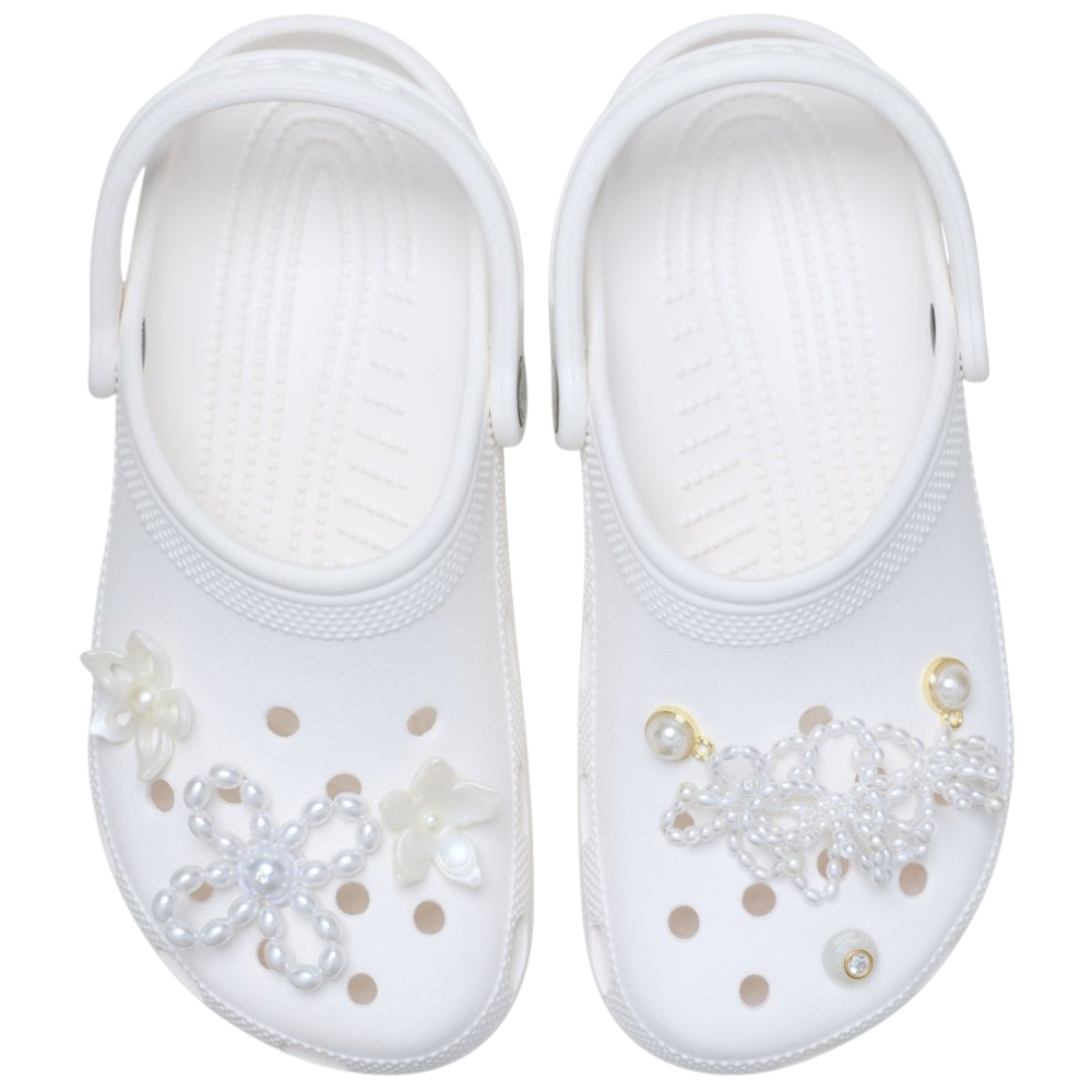 Crocs White Pearl Beaded 5 Pack