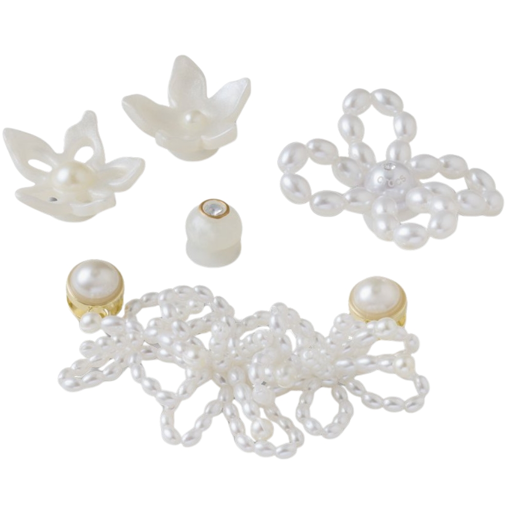 Crocs White Pearl Beaded 5 Pack