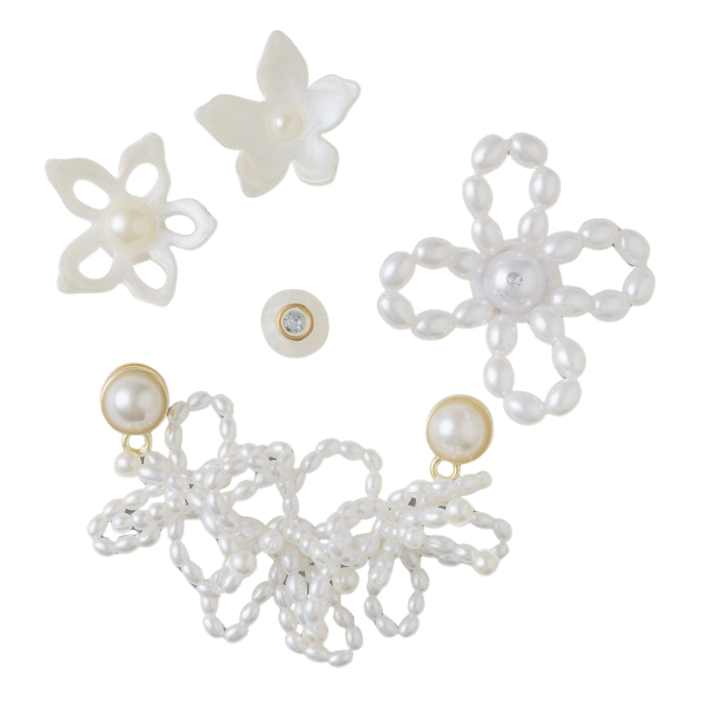 Crocs White Pearl Beaded 5 Pack