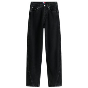 Jeans Tommy Jeans barrel fit a vita media neri