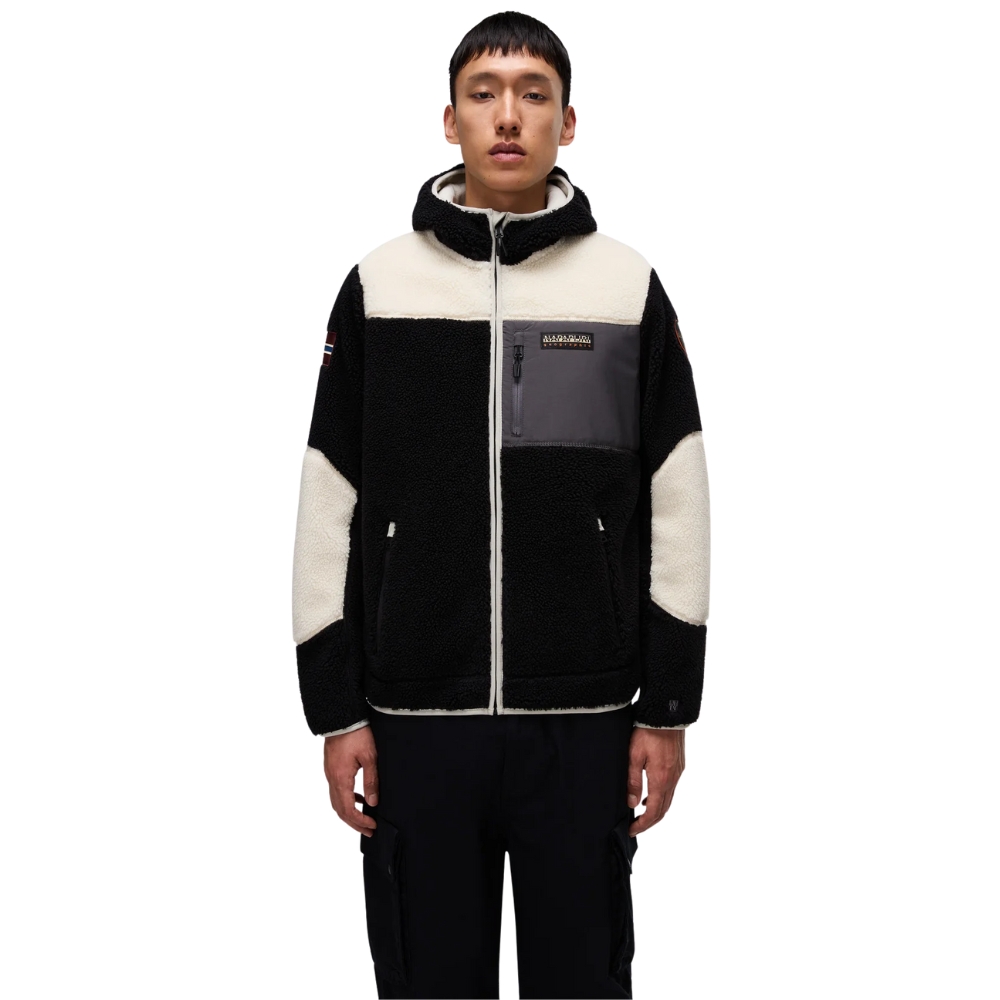 Felpa Napapijri in pile con cappuccio e zip