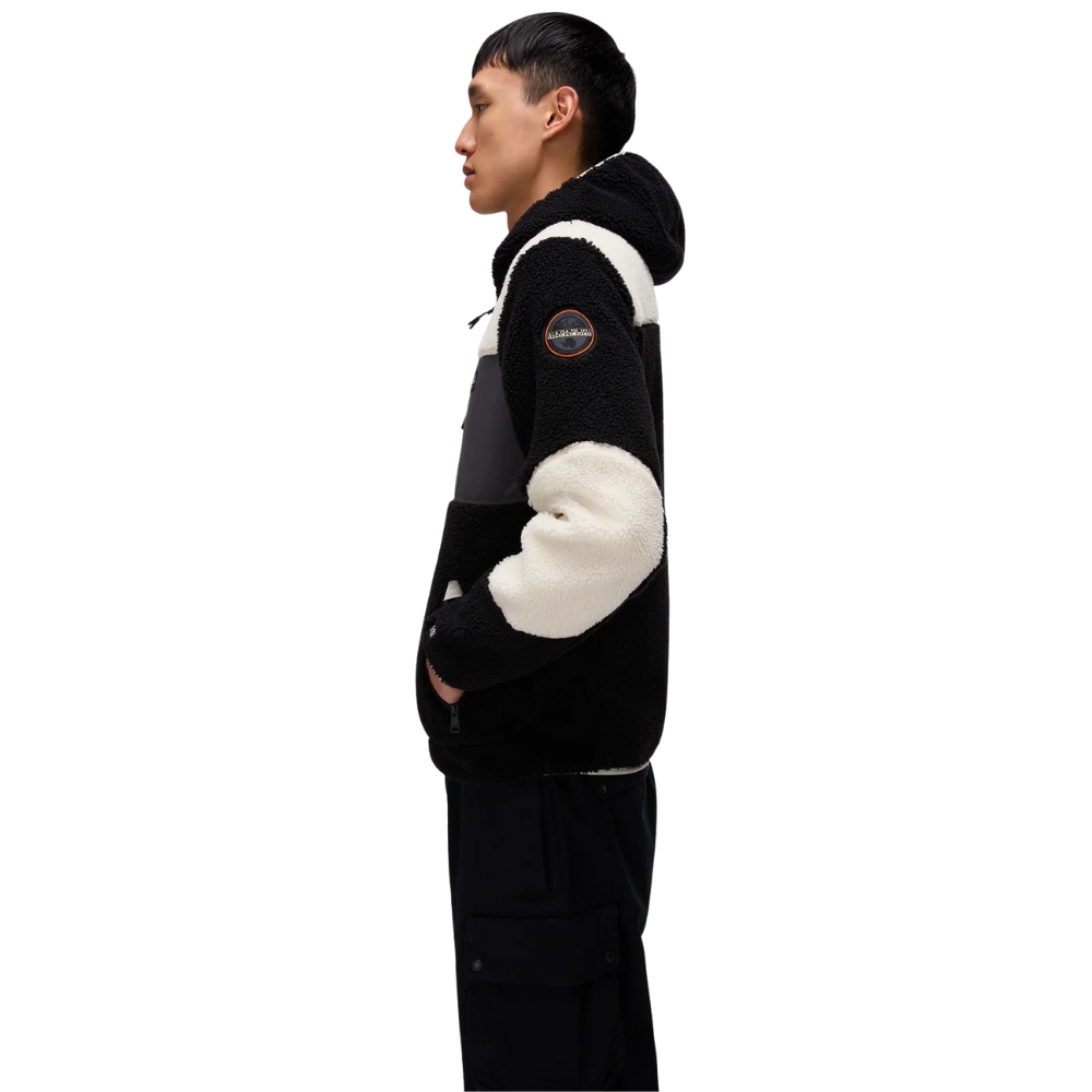 Felpa Napapijri in pile con cappuccio e zip