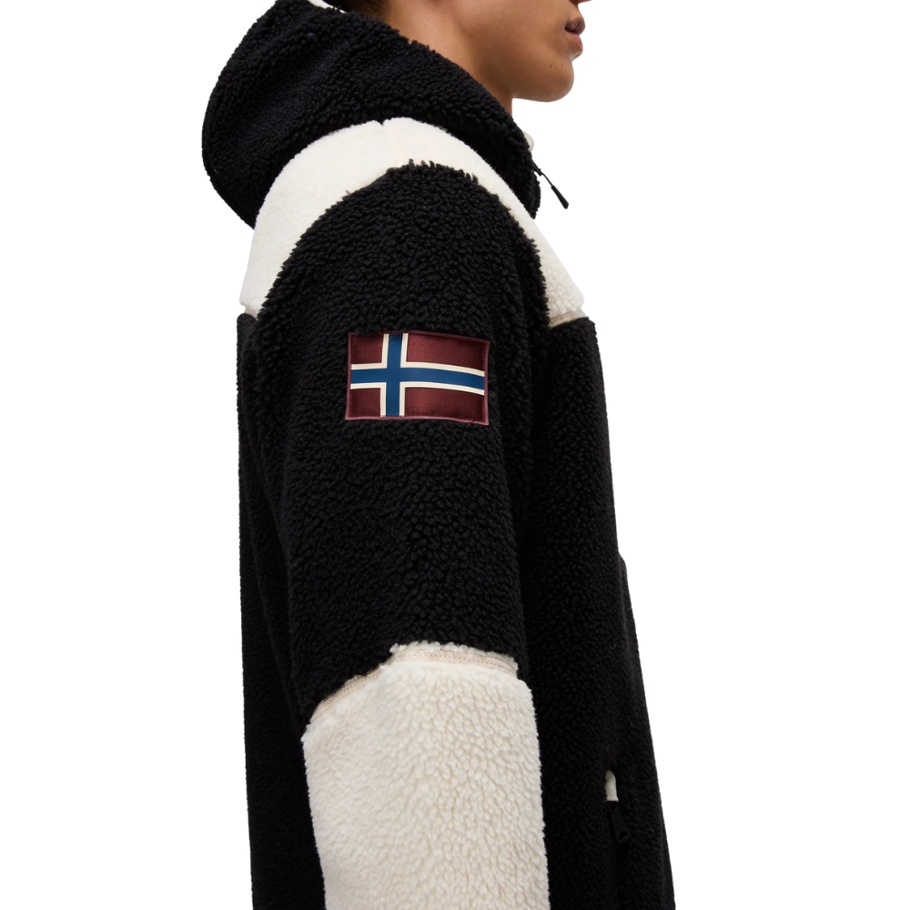 Felpa Napapijri in pile con cappuccio e zip