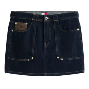 Minigonna Tommy Jeans straight fit in denim con bandierina