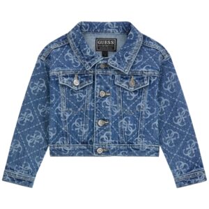 Giubbino Guess kids in denim logo all over