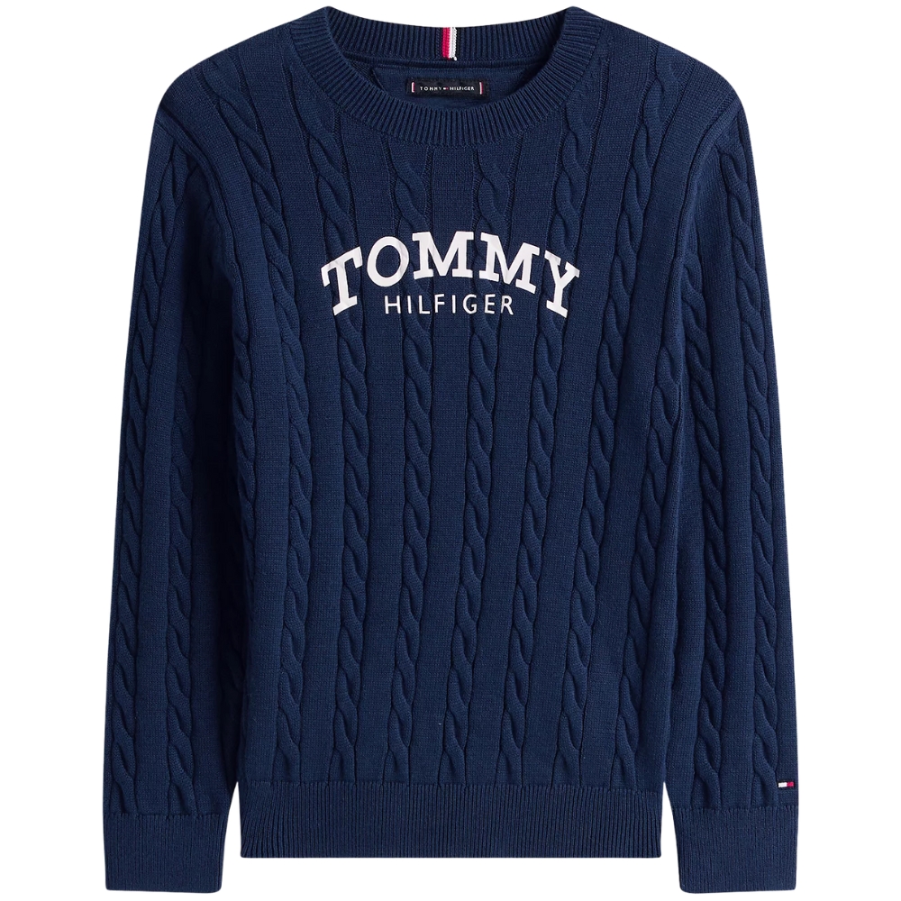 Pullover Tommy Hilfiger in maglia intrecciata con logo