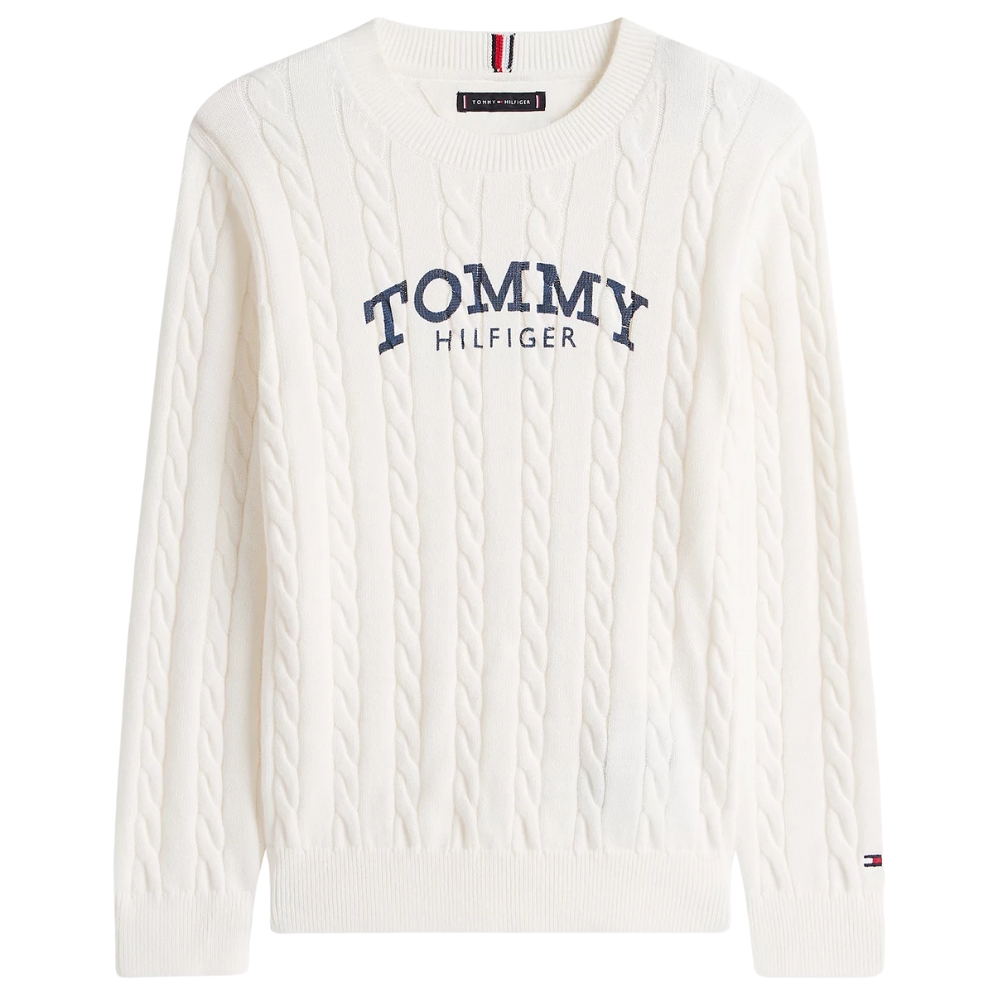 Pullover Tommy Hilfiger in maglia intrecciata con logo