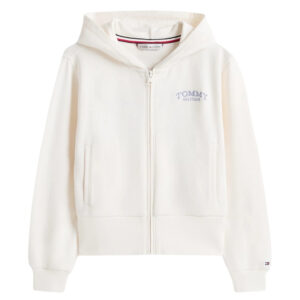 Felpa Tommy Hilfiger in spugna con cappuccio e zip integrale