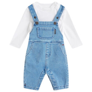 Completo Tommy Hilfiger T-shirt e salopette in denim