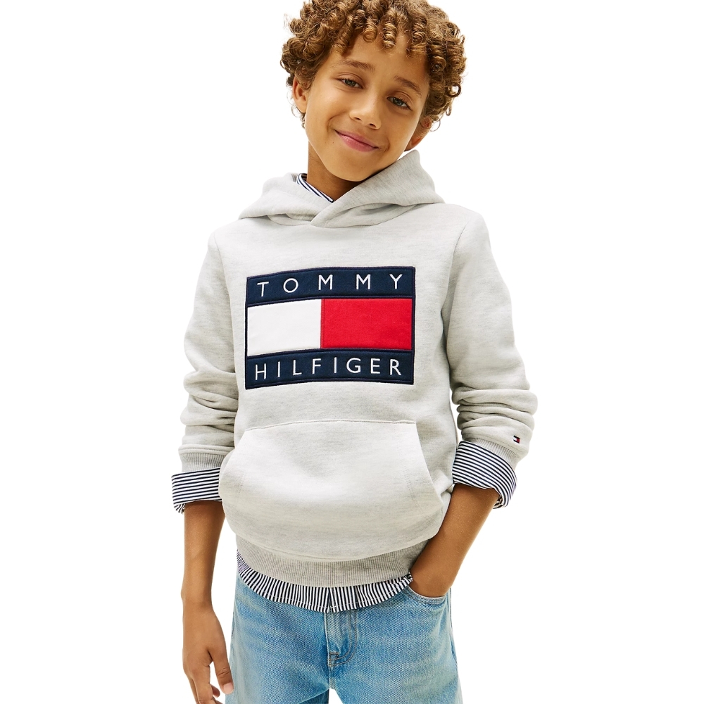 Felpa Tommy Hilfiger con cappuccio e distintivo