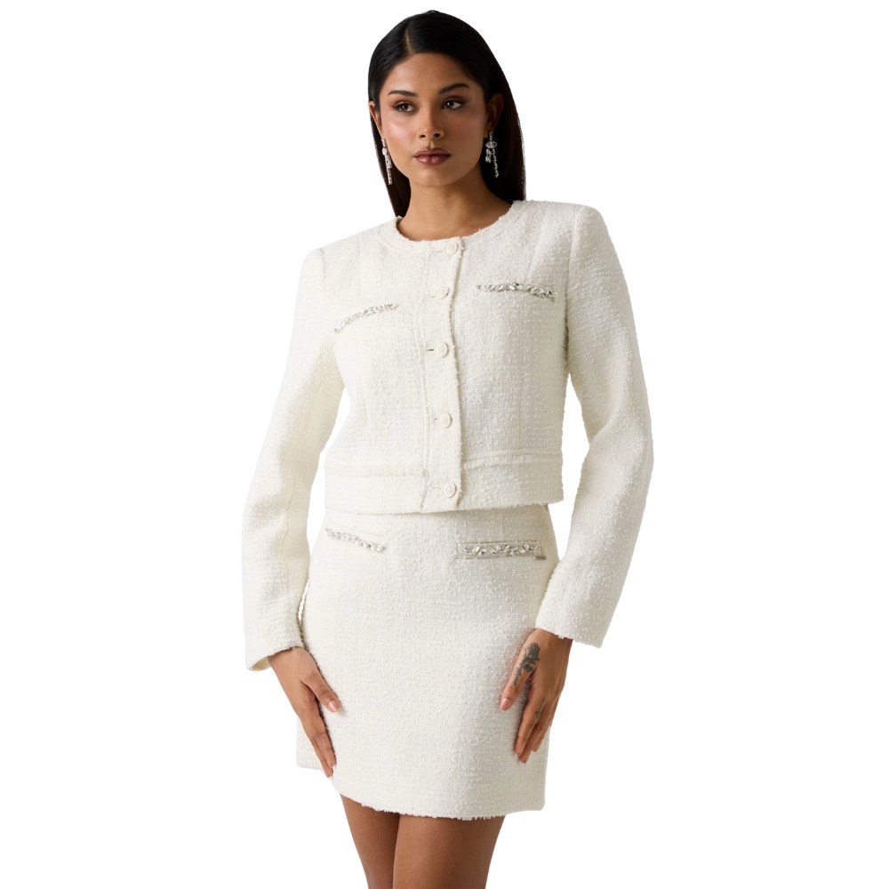 Giacca Guess in tweed misto lana