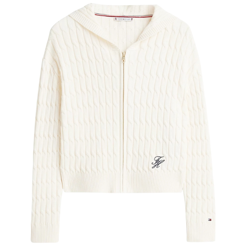 Pullover Tommy Hilfier in maglia con cappuccio e zip