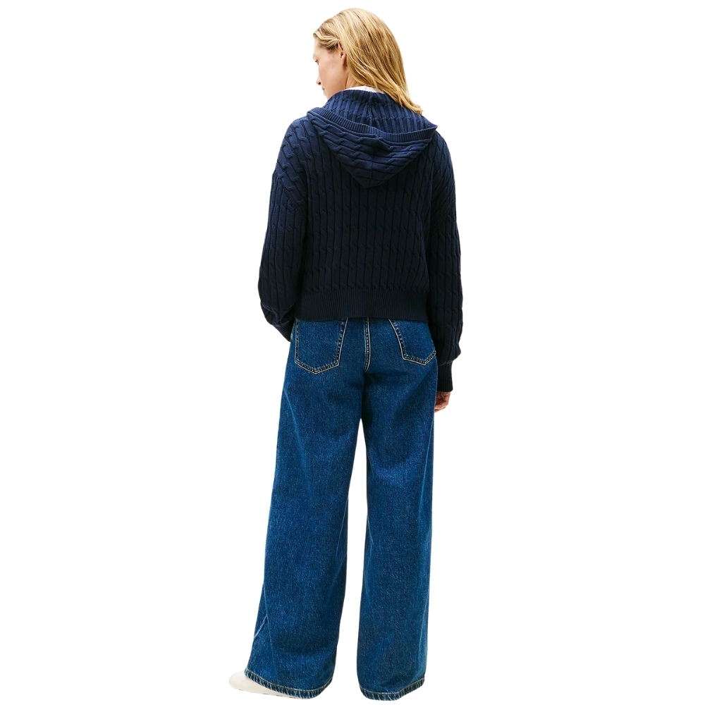 Pullover Tommy Hilfier in maglia con cappuccio e zip