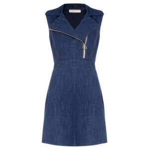 Abito Rinascimento smanicato in punto milano effetto denim